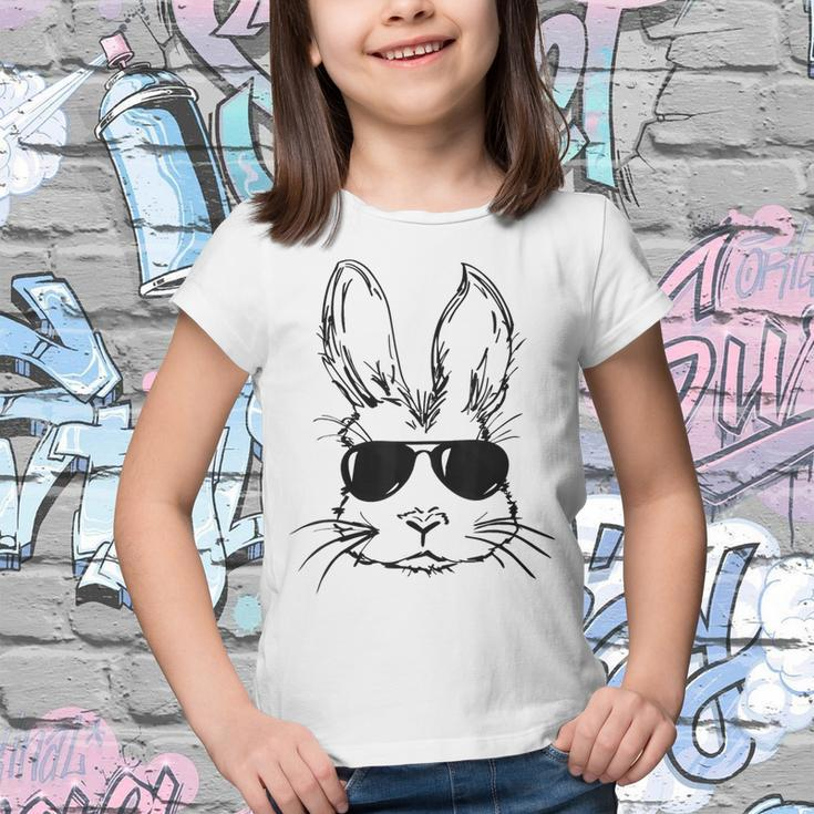 Bunny Face With Sunglasses For Boys Men Kids Easter Day Youth T-shirt