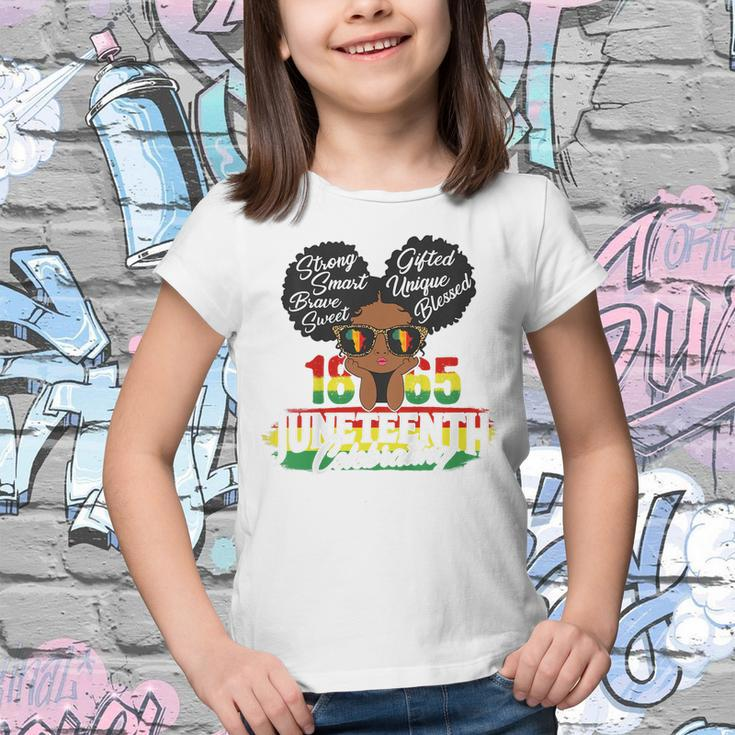 Kids 1865 Junenth Celebrate Indepedence Day African Black Girl Youth T-shirt