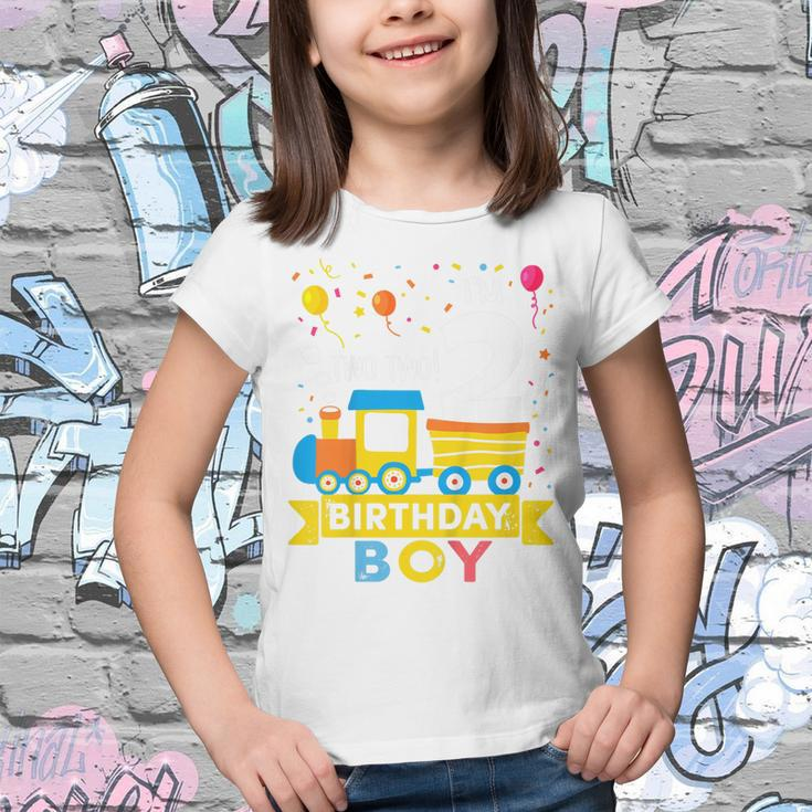 Kids 2 Year Old Birthday Boy Train 2Nd Birthday Boy Youth T-shirt