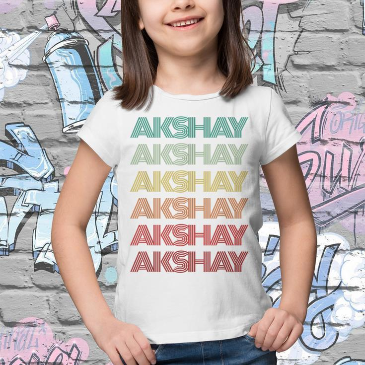 Personalized First Name Akshay Indian Boy Retro Birthday Youth T-shirt