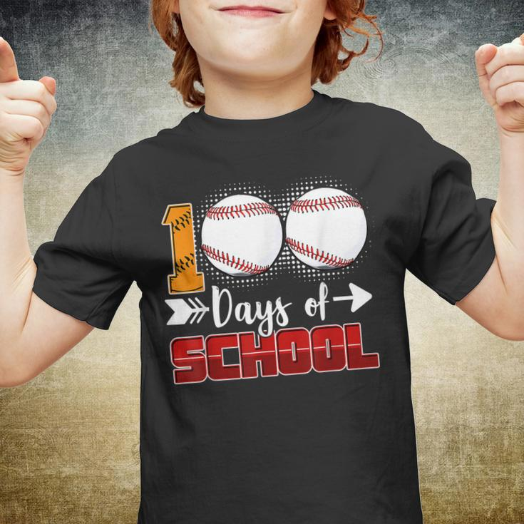 100 Days Of School Baseball 100 Days Smarter 100Th Day  Youth T-shirt