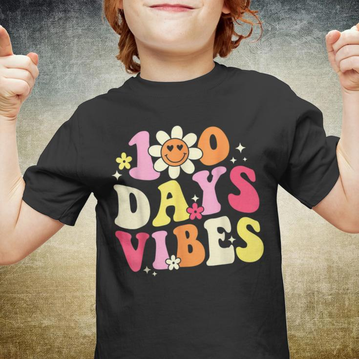 100 Days Vibes Retro Groovy 100 Days Of School Boy Girl V2 Youth T-shirt