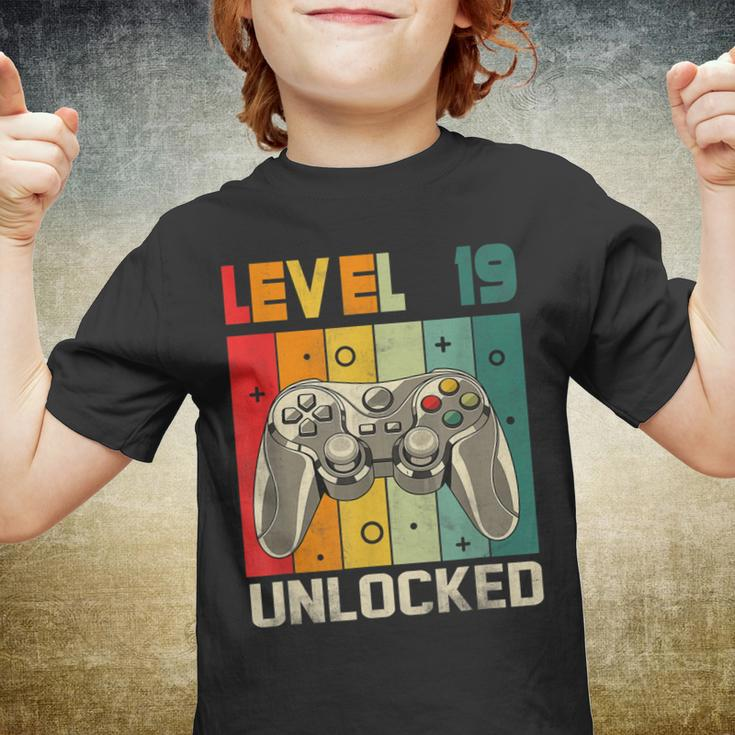 19 Year Old Gifts Level 19 Unlocked 19Th Birthday Boy Gaming V2 Youth T-shirt