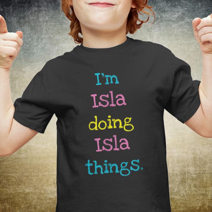 Isla Cute Personalized Text Kids Gift Top For Girls  Youth T-shirt