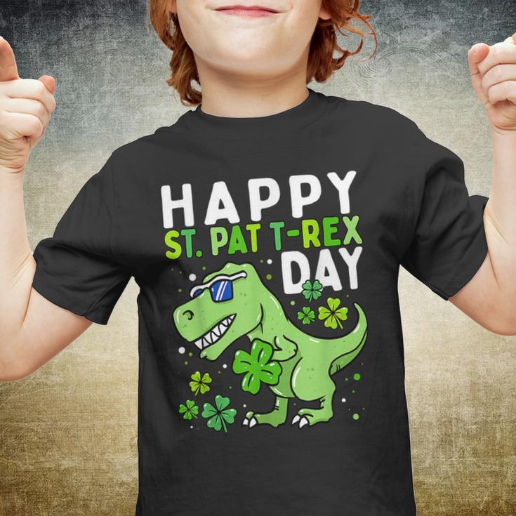 Kids Happy St Pat Trex Day Dino St Patricks Day Toddler Boys  Youth T-shirt