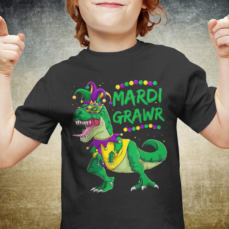 Mardi Grawr Dino Jester Outfit Mardi Gras T-Rex Kids Boys  Youth T-shirt
