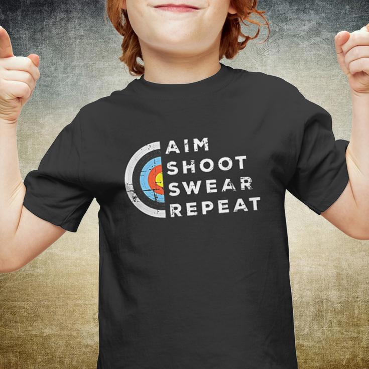 Aim Shoot Swear Repeat Archery Costume Archer Gift Archery Youth T-shirt