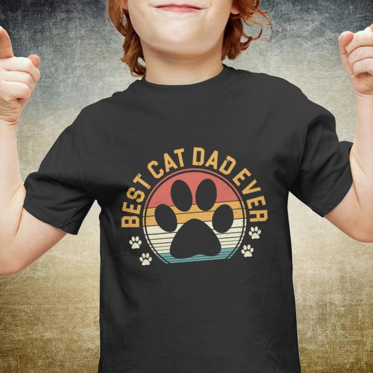 Best Cat Dad Ever Retro Sunset V2 Youth T-shirt
