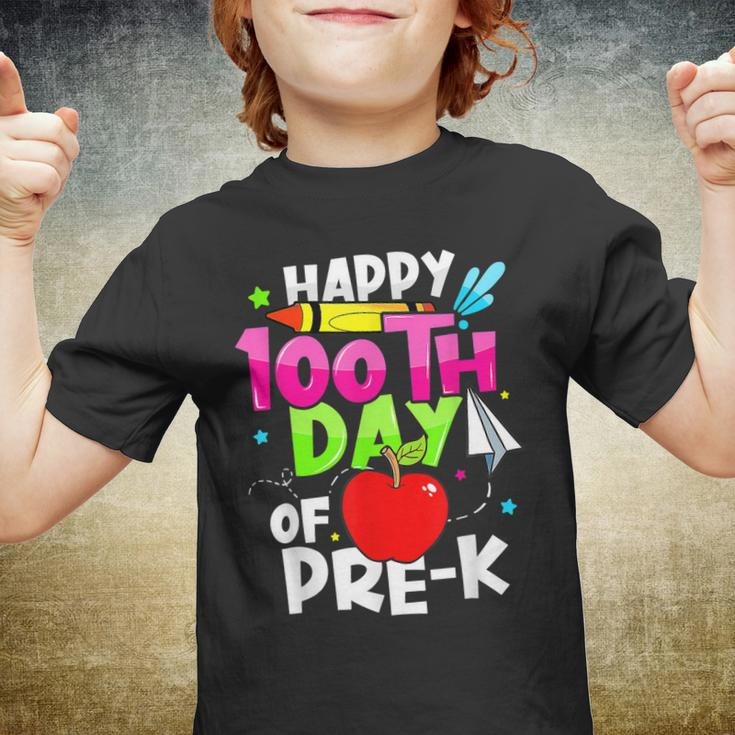 Cute Happy 100Th Day Of School Pre-K Teacher Student Youth T-shirt