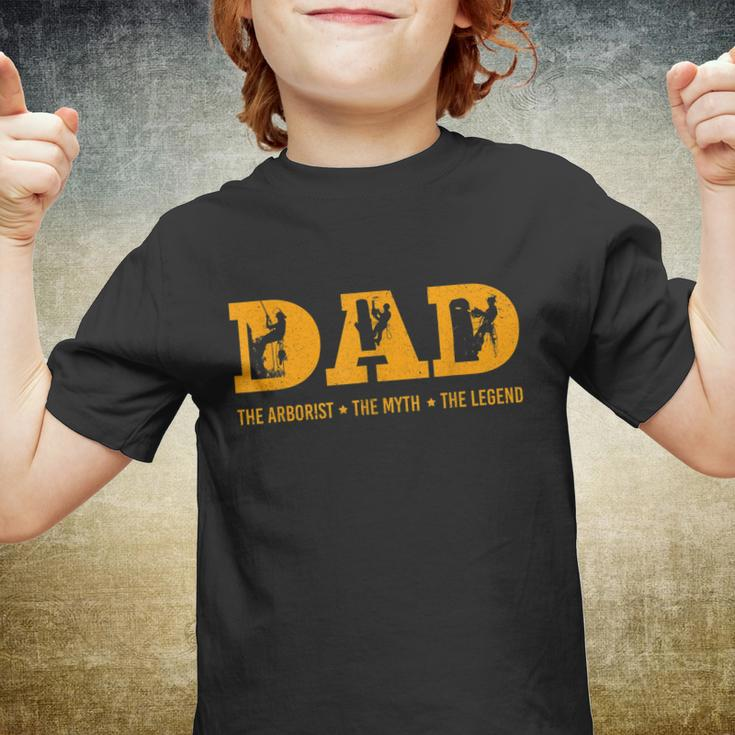 Dad Arborist Myth Legend Funny Fathers Day Youth T-shirt