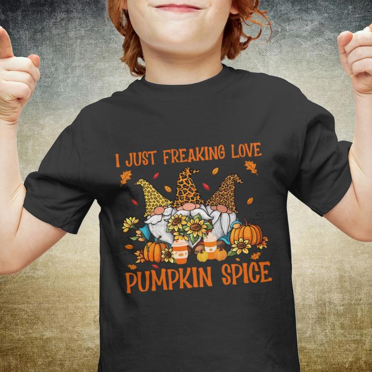 Freaking Love Pumpkin Spice Thanksgiving Gnome Sunflower Gift Youth T-shirt