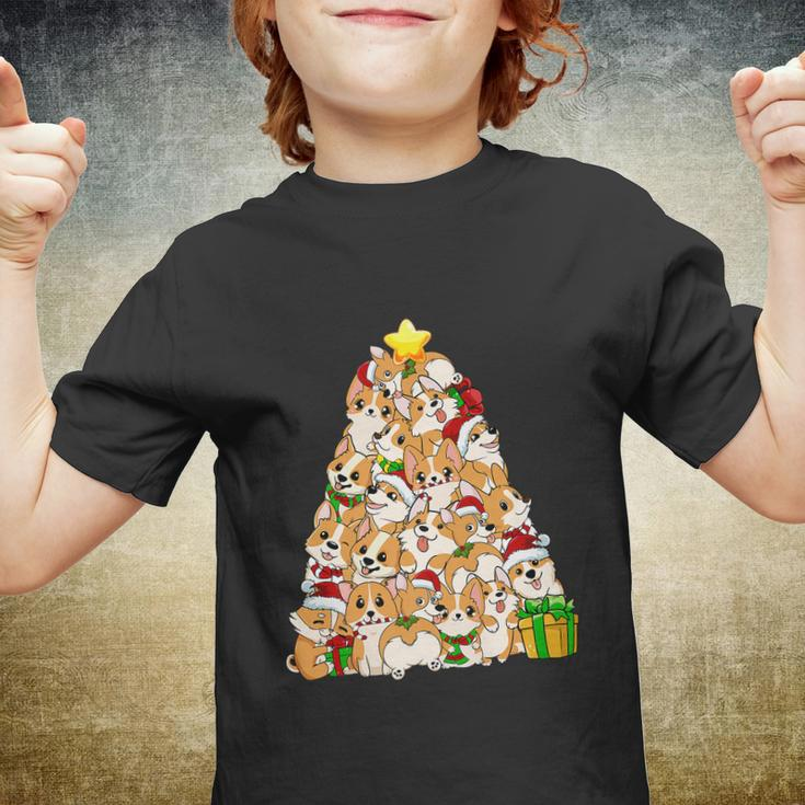 Funny Christmas Corgi Pajama Shirt Tree Dog Dad Mom Xmas Youth T-shirt
