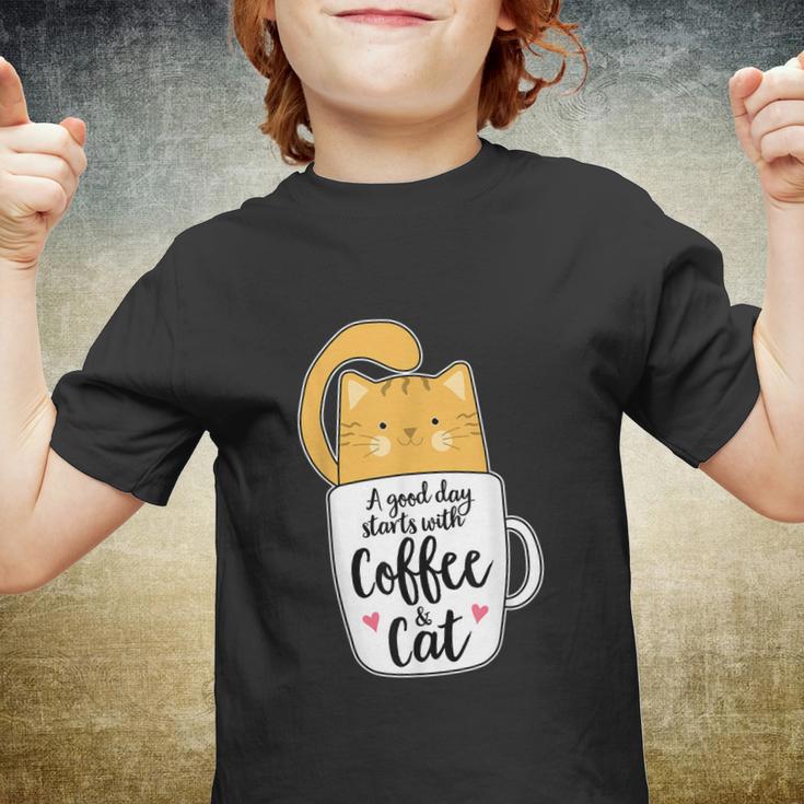 Funny Orange Cat Coffee Mug Tshirt Cat Lover Youth T-shirt