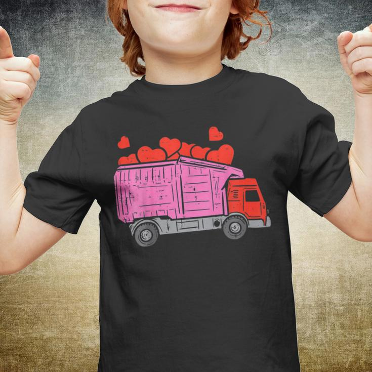 Garbage Truck Hearts Toddler Boys Valentines Day Valentine Youth T-shirt