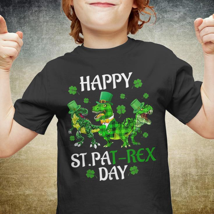 Happy St Pat-Rex Day Saint Patrick Dinosaur Boys Girls Kids Youth T-shirt