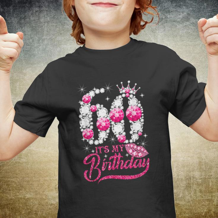 Its My 60Th Birthday Cute Gift Queen 60 Years Old Shoes Crown Diamond Gift Youth T-shirt