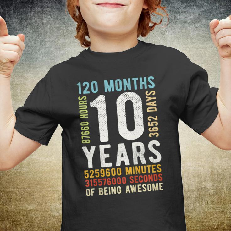 Kids 10Th Birthday 10 Years Old Vintage Retro 120 Months V2 Youth T-shirt