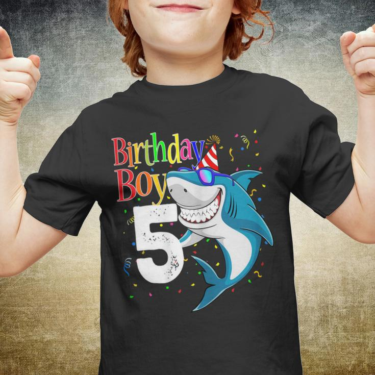 Kids 5Th Birthday Boy Shark Shirts Jaw-Some Five Shirt Boys Youth T-shirt