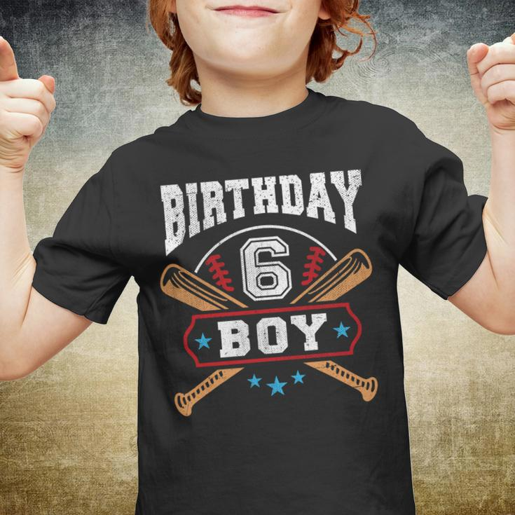 Kids 6 Years Old Boy 6Th Birthday Baseball Gift Youth T-shirt