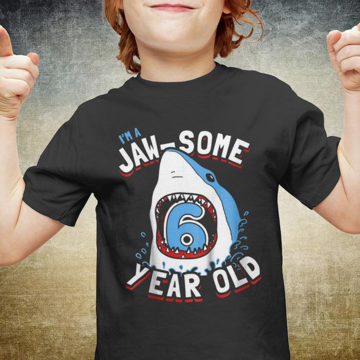 Kids 6Th Birthday Boys Shark | Jaw-Some 6 Year Old Youth T-shirt