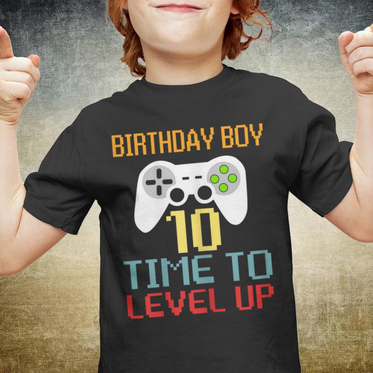 Kids Level 10 Unlocked 10Th Video Gamer Birthday Gif Youth T-shirt