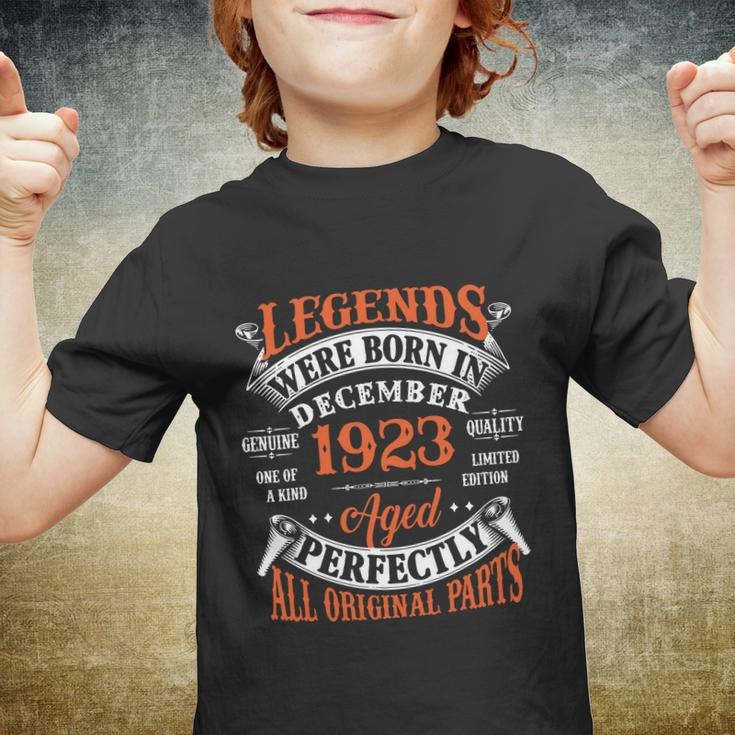Legend 1923 Vintage 100Th Birthday Born In December 1923 Youth T-shirt