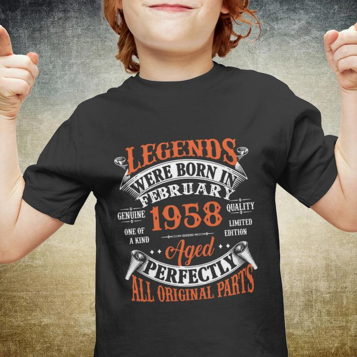 Legend 1958 Vintage 65Th Birthday Born In February 1958 Youth T-shirt