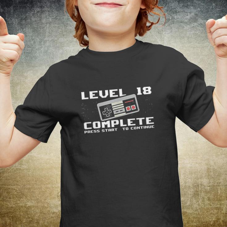 Level 18 Complete 2004 18 Years Old Gamer 18Th Birthday Youth T-shirt