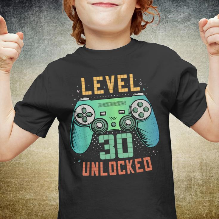 Level 30 Unlocked 30Th Birthday Gamer Gifts 30 Year Old Male Youth T-shirt