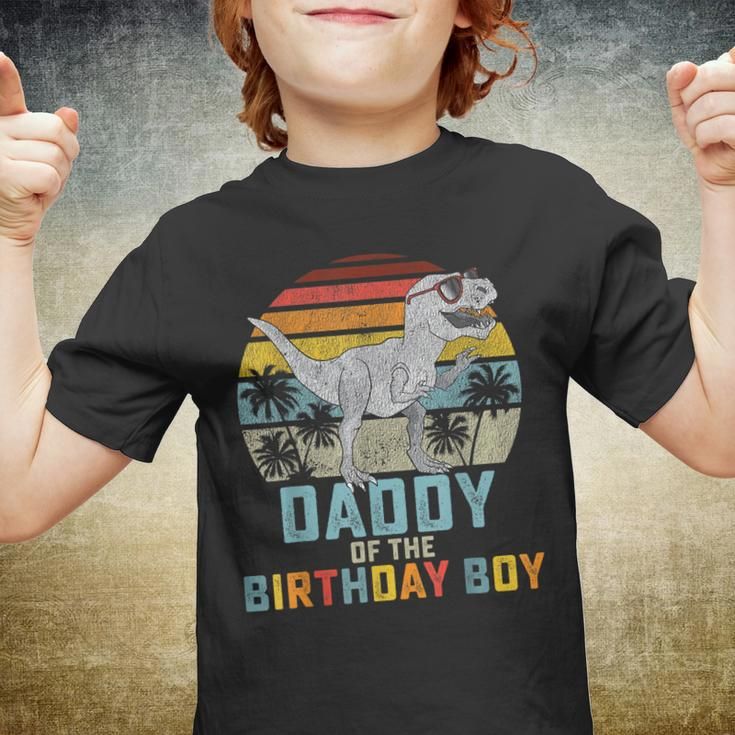 Mens Daddy Dinosaur Of The Birthday Boy Dad Matching Family Youth T-shirt