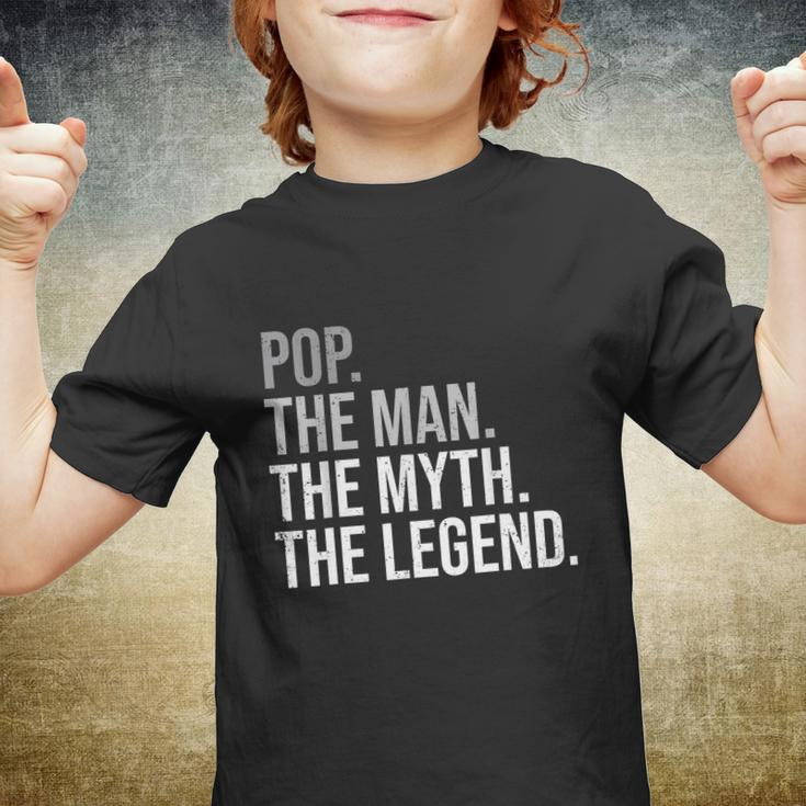 Mens Pop The Man The Myth The Legend Grandfather Best Grandpa Youth T-shirt