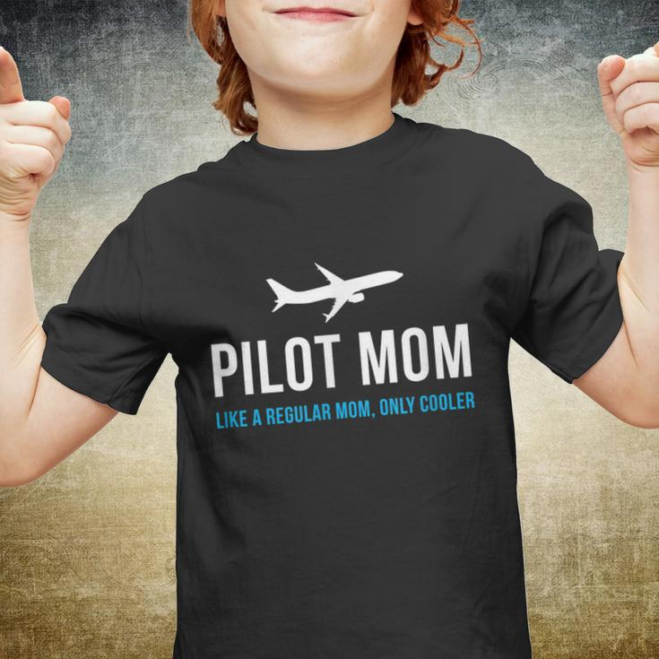 Pilot Mom Funny Cute Airplane Aviation Gift Youth T-shirt