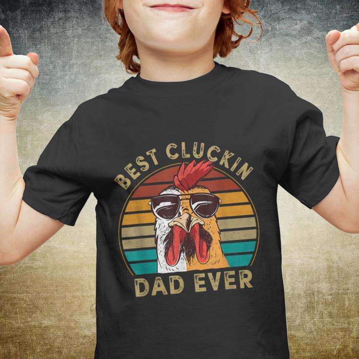 Retro Best Cluckin Dad Ever Chicken Dad Rooster Father V2 Youth T-shirt