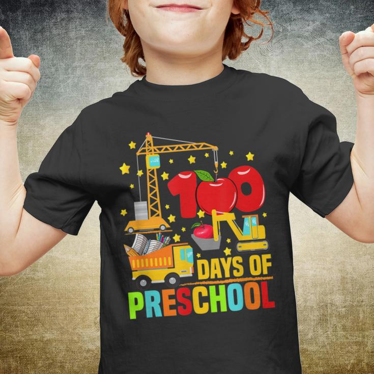 Retro I Crushed 100 Days Of Preschool Construction Truck Youth T-shirt