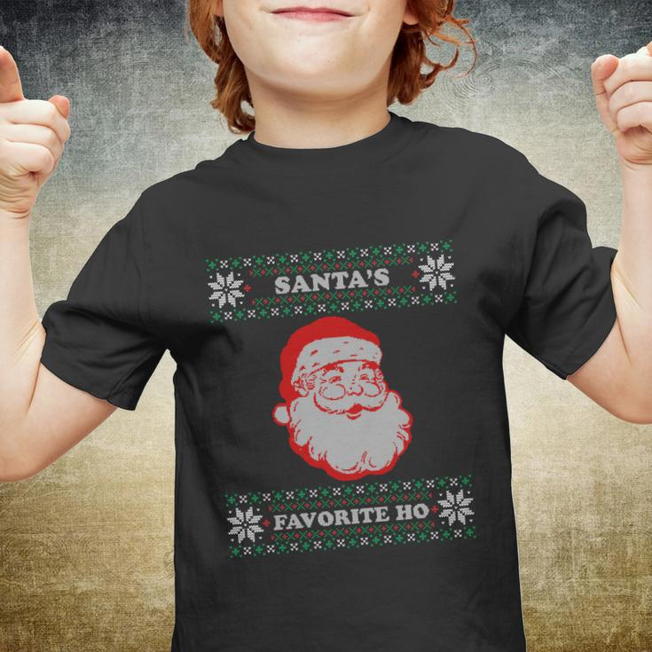 Santas Favorite Ho Inappropriate Ugly Christmas Sweater Gift Youth T-shirt