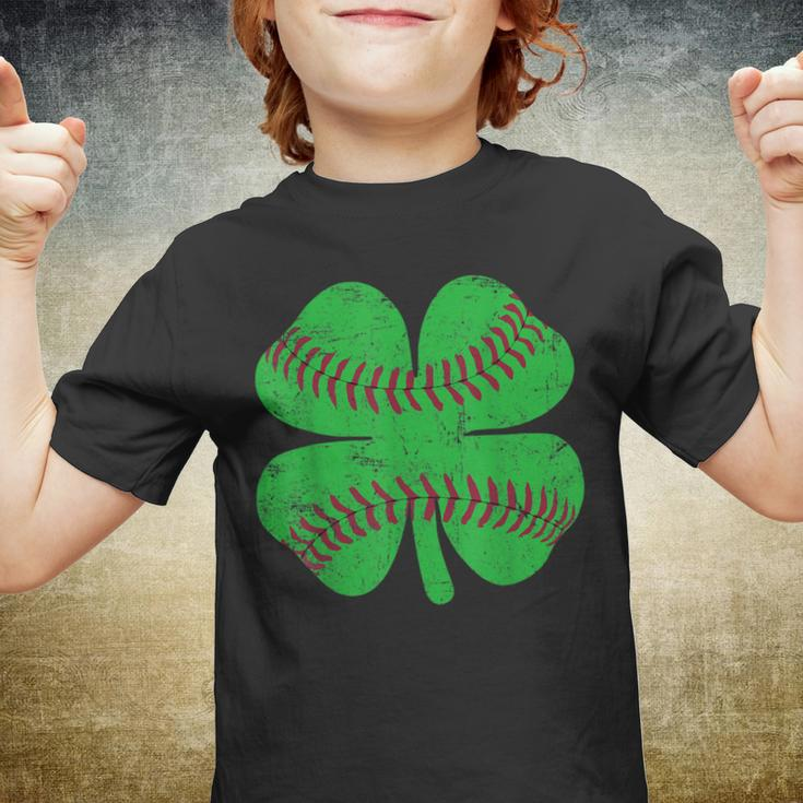 St Patricks Day Shamrock Baseball Saint Paddys Kids Boys Youth T-shirt