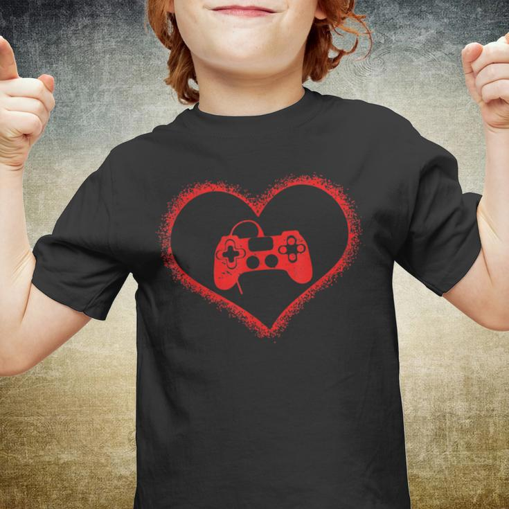 Valentines Day Heart Video Games Funny Love Gamer Boy Men Youth T-shirt