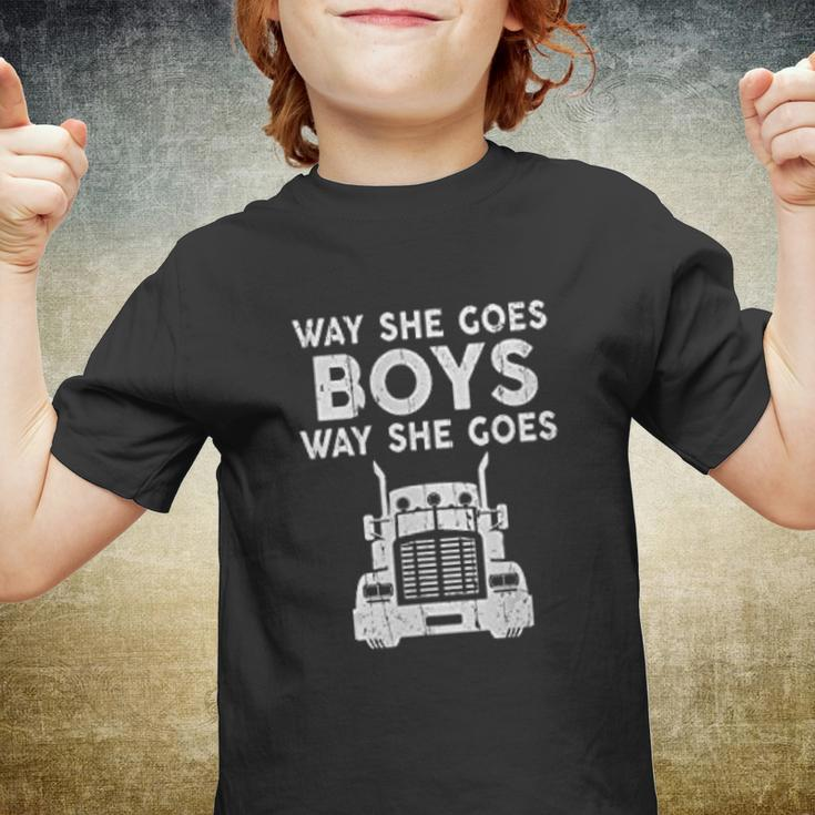 Way She Goes Boys Way She Goes Truck Trucker Youth T-shirt