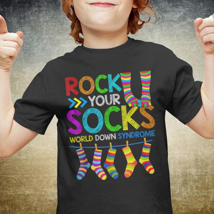 World Down Syndrome Day 2023 Boys Girls Kids Rock Your Socks Youth T-shirt