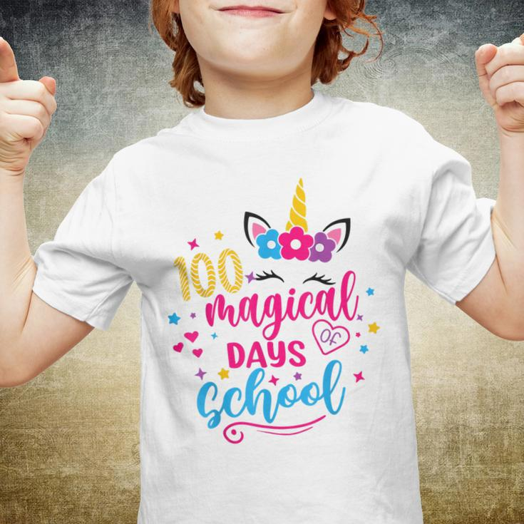 100 Magical Days 100Th Day Of School Girl Unicorn Costume Youth T-shirt