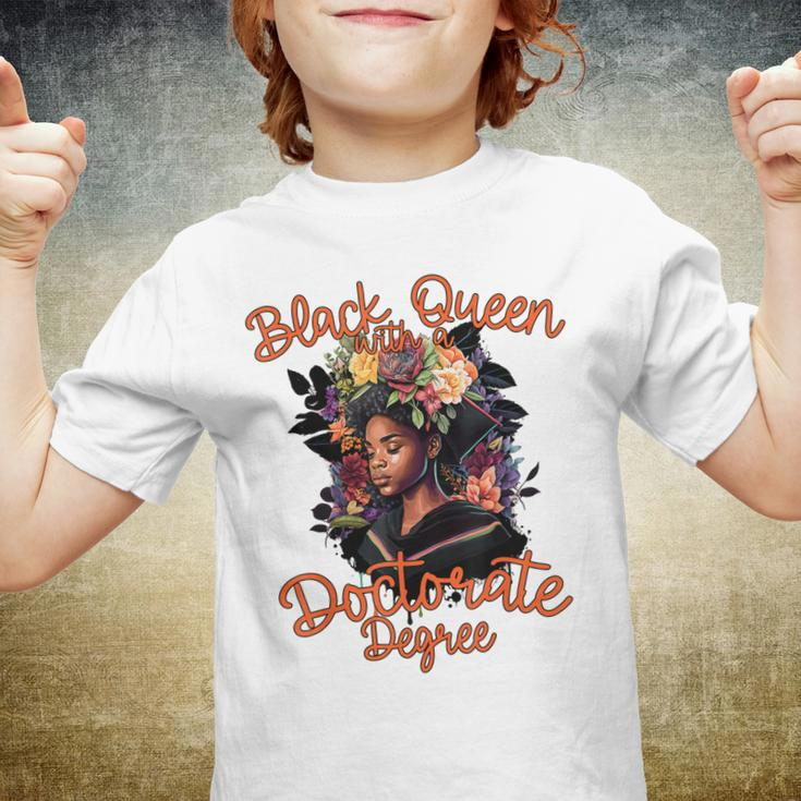 Black Queen Doctorate Phd Degree Graduation Psyd Edd Youth T-shirt