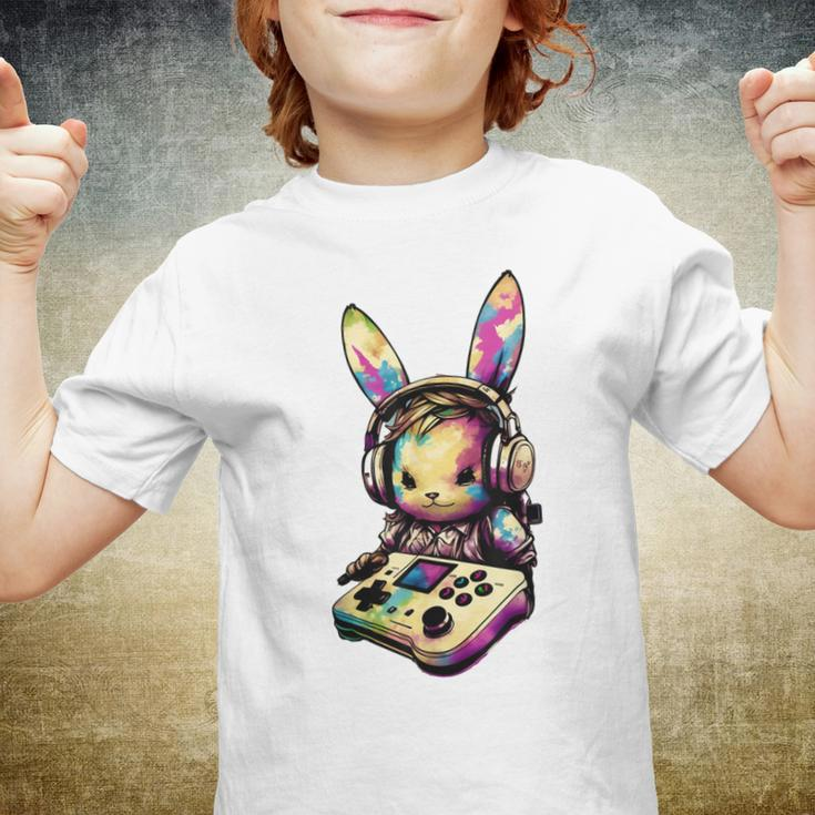 Easter Day Boys Gamer Video Game Controller Bunny Youth T-shirt