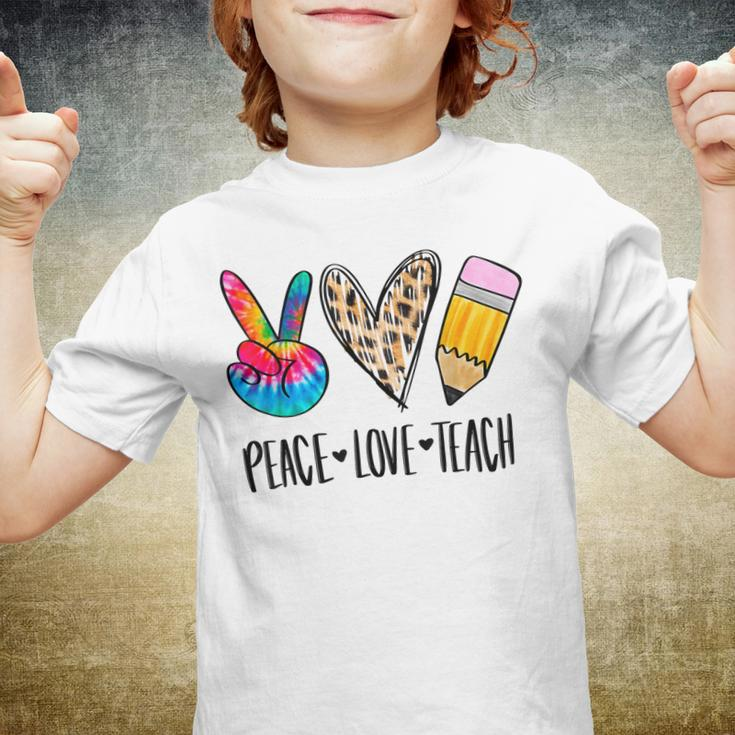 Tie Dye Peace Love Teach Teacher Appreciation Back To School Youth T-shirt