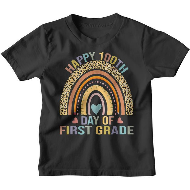 100 Days Of First Grade School Teacher Smarter Rainbow V2 Youth T-shirt