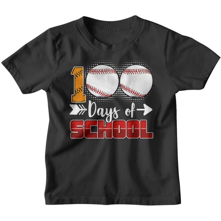 100 Days Of School Baseball 100 Days Smarter 100Th Day  Youth T-shirt