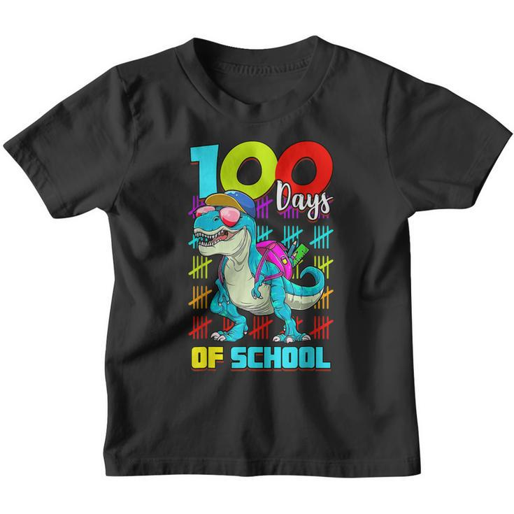 100 Days Of School  T Rex 100 Days Smarter 100Th Day  Youth T-shirt