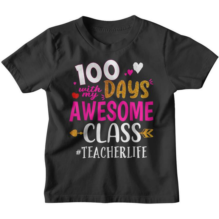 100 Days With My Awesome Class Teacher School  Youth T-shirt