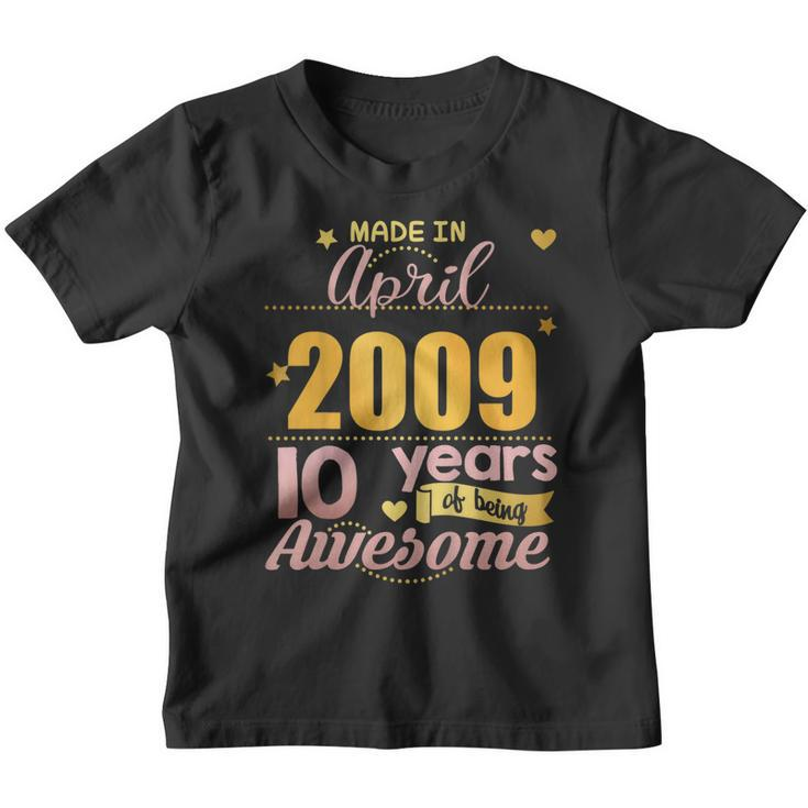 10Th Birthday Shirt April Girls Gift Age 10 Year Old Niece Youth T-shirt