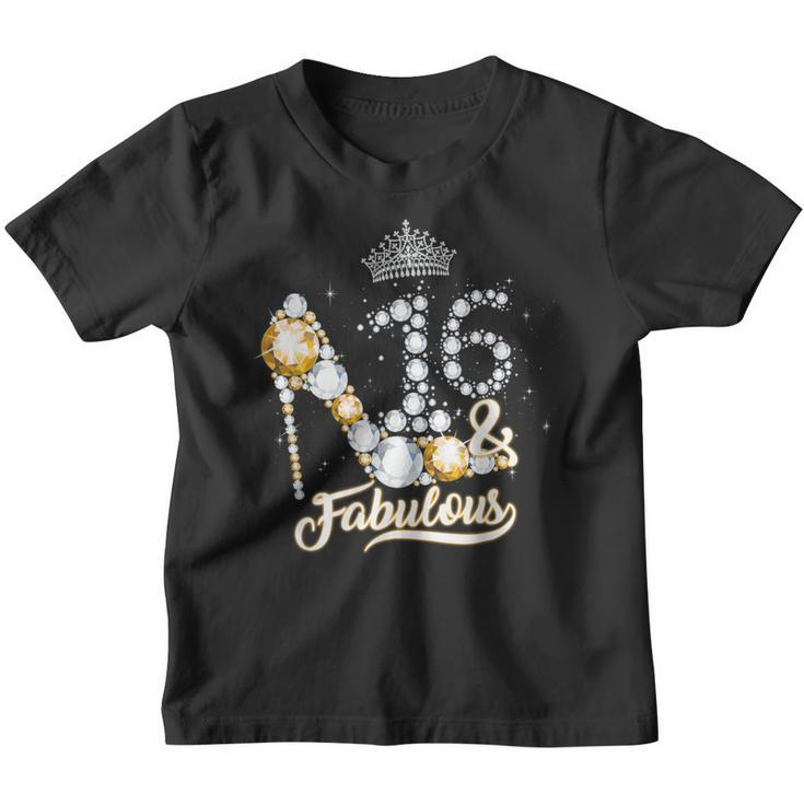 16 & Fabulous 16Th Birthday Diamond Crown Gift Women Girls  Youth T-shirt