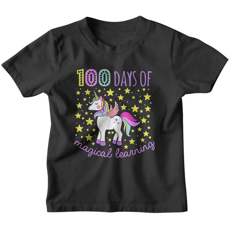 Adorable 100 Days Of Magical Learning School Unicorn Youth T-shirt